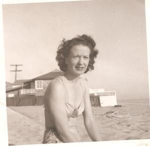Jean Hughes Haley, Charmaine's mother, on Malibu beach.